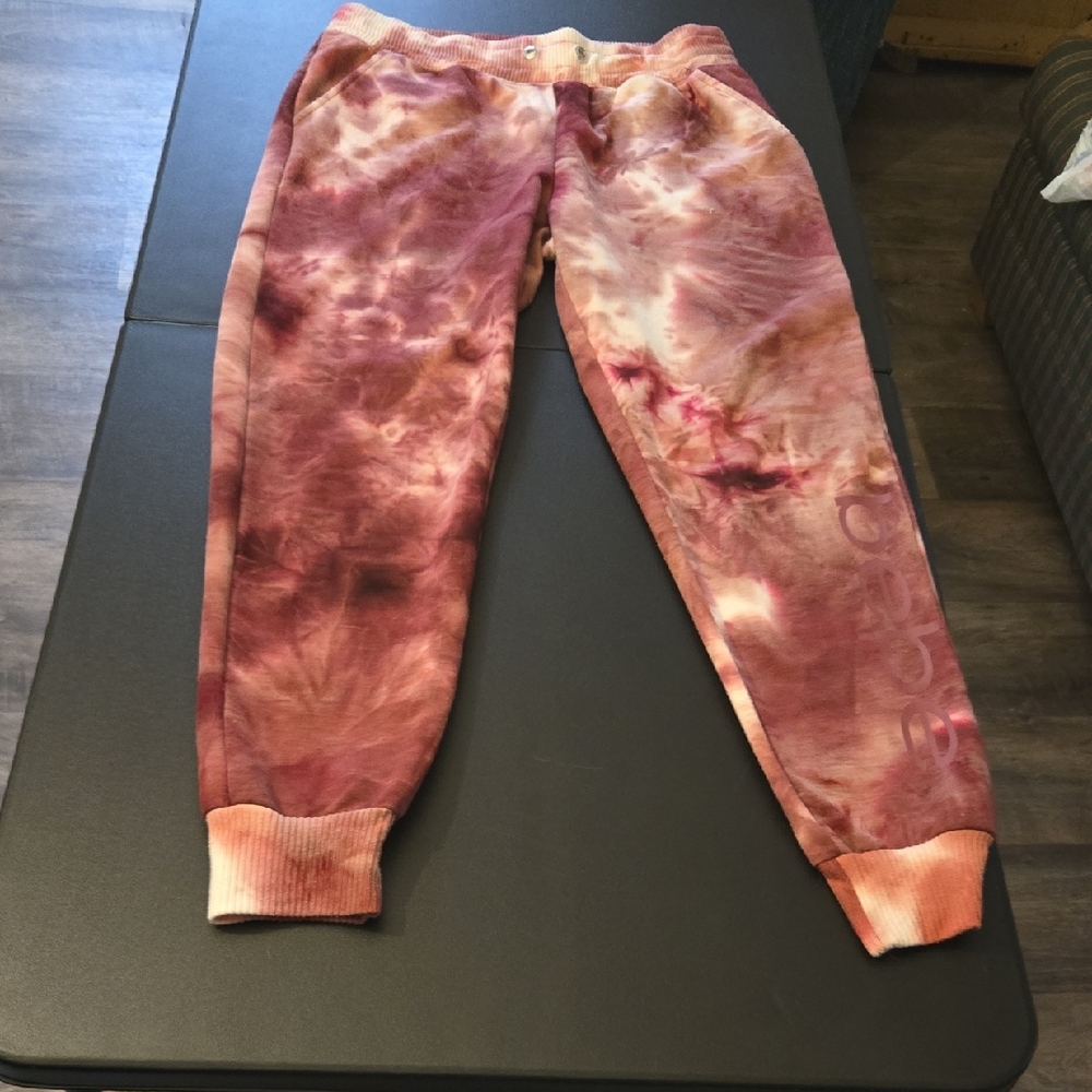 bebe Kids Tie-Dye Sweatpants - Pink and Brown